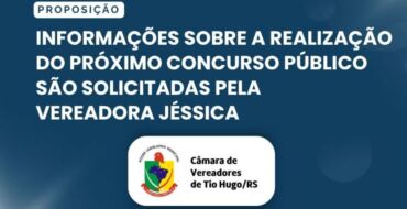 Informações sobre a realização do próximo concurso público são solicitadas pela vereadora Jéssica